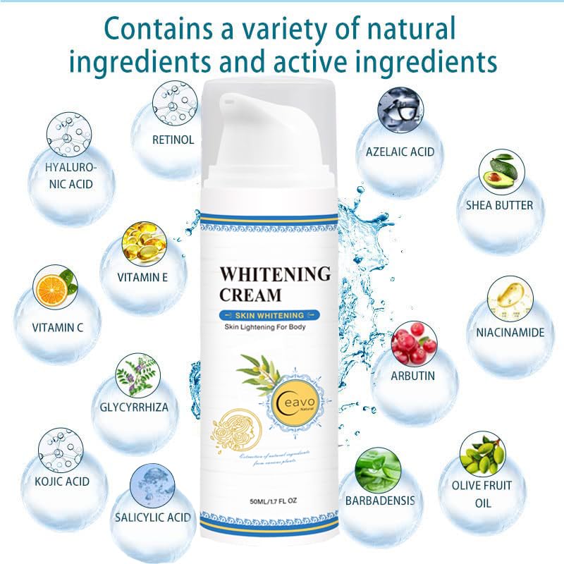 Ceavo Skin Whitening Cream for Intimate Areas – Body, Underarms & Bikini Line (1.7 FL OZ)