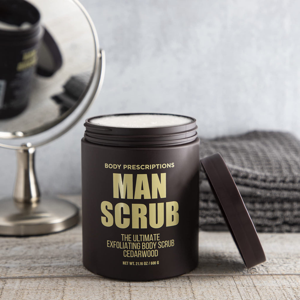 Body Prescriptions Men’s Exfoliating Body Scrub – Cedarwood 2-Pack, 21 oz