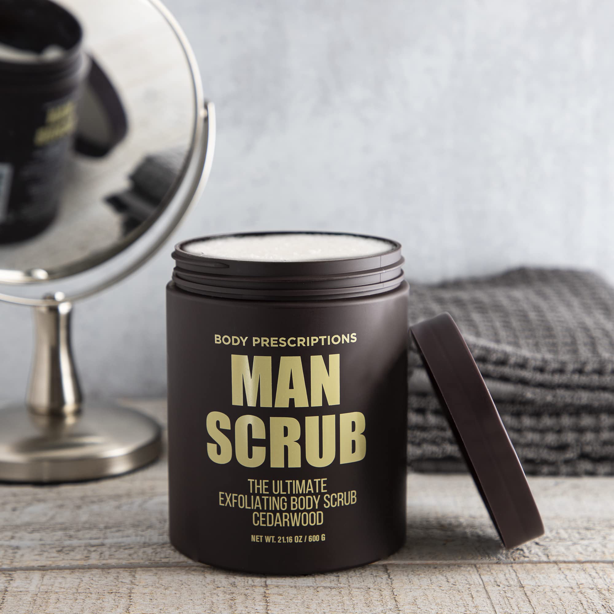 Body Prescriptions Men’s Exfoliating Body Scrub – Cedarwood 2-Pack, 21 oz
