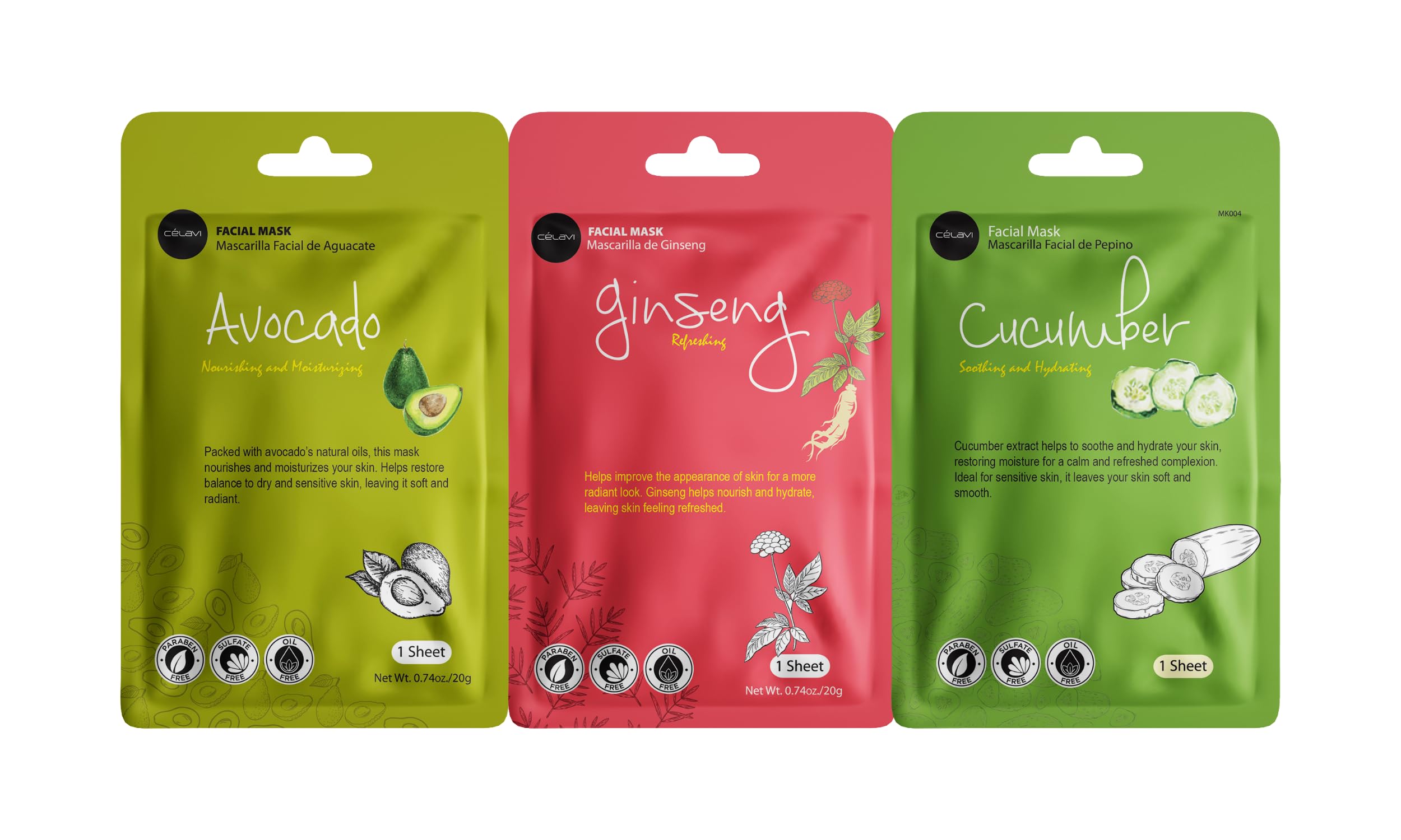 Celavi Essence Facial Sheet Mask Variety Set – 36 Sheets, 3 Packs | Authentic Korean Skincare