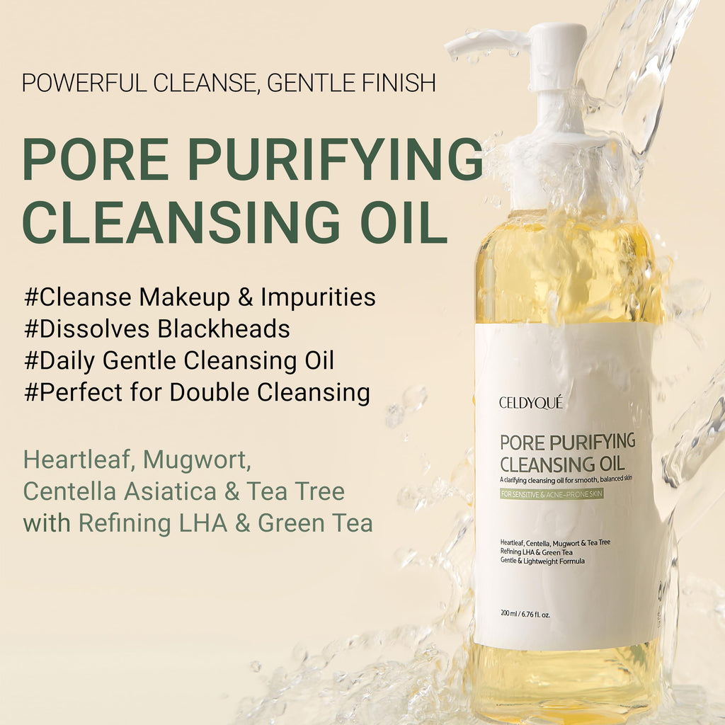 CELDYQUE Korean Double Cleanse Duo – Oil Cleanser + Gentle Foam Wash for Sensitive Skin