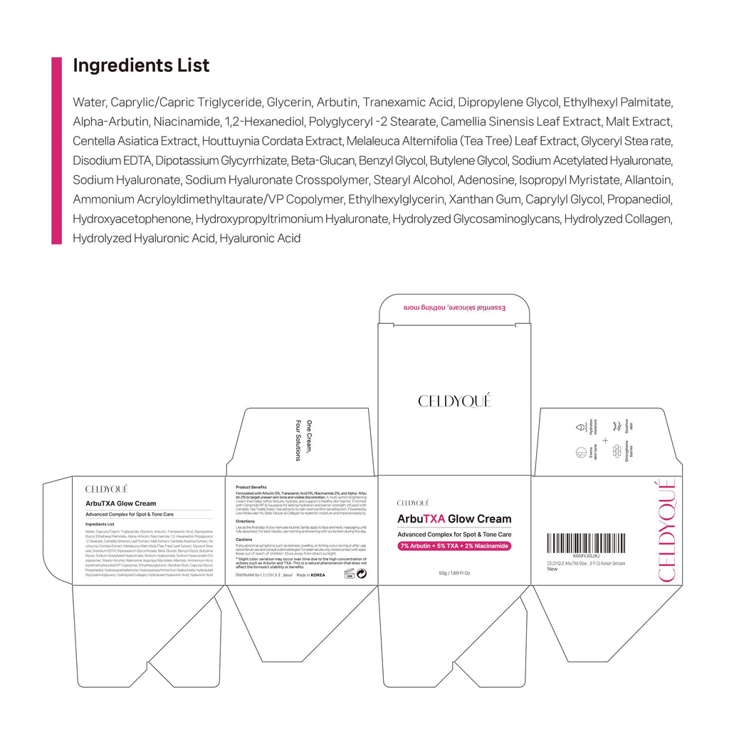 CELDYQUE Arbutin 7% + Tranexamic 5% + Niacinamide 2% Intensive Tone Care Cream