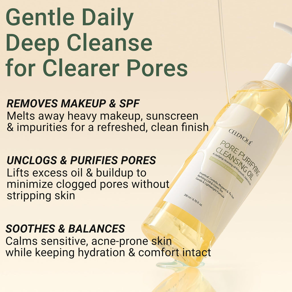 CELDYQUE Korean Double Cleanse Duo – Oil Cleanser + Gentle Foam Wash for Sensitive Skin