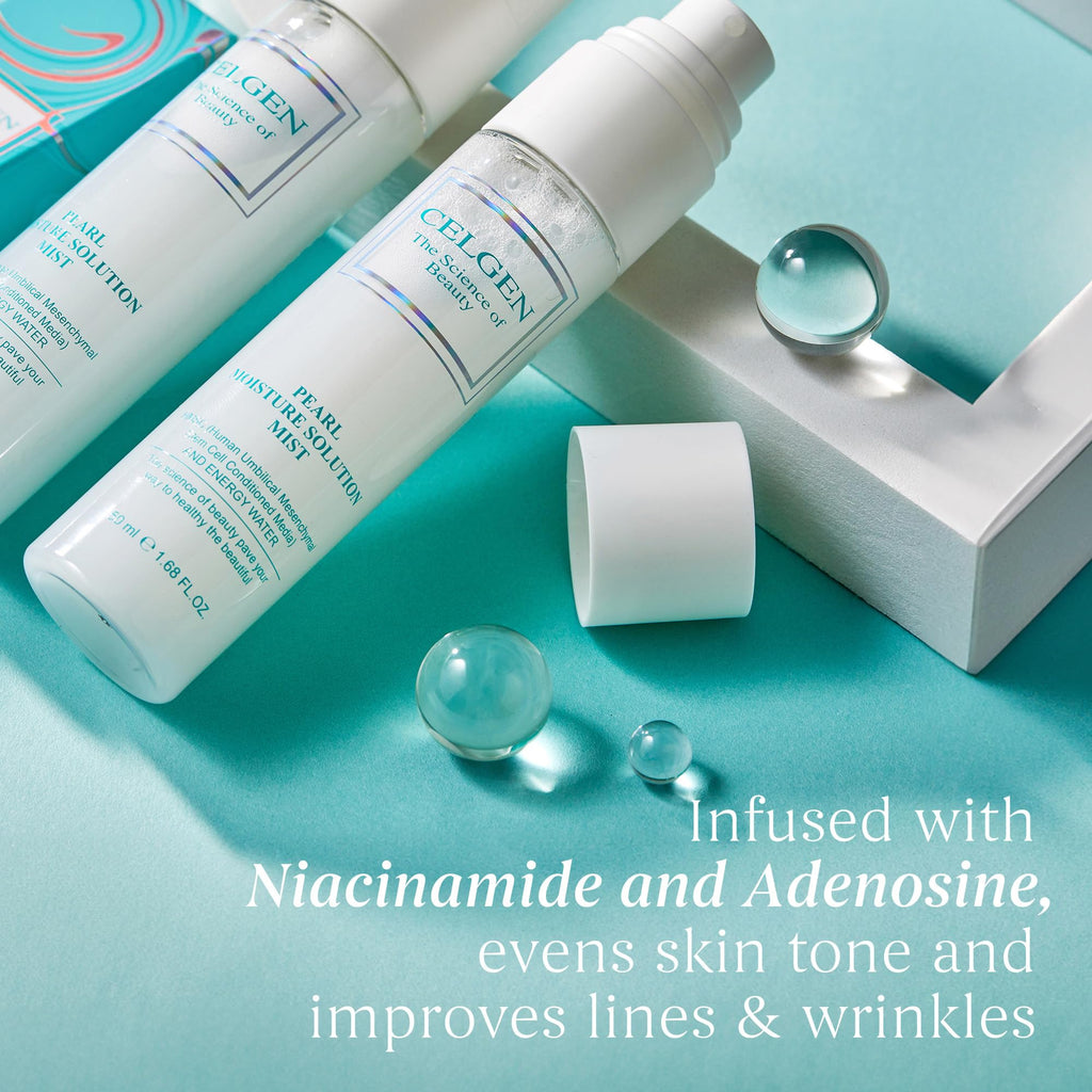 Celgen Pearl Moisture Solution Mist – Ultra Fine 3-in-1 Setting Spray with Niacinamide & Pearl Extract