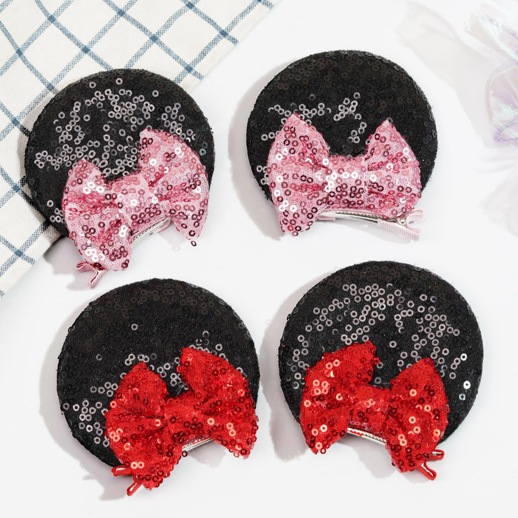 CellElection Mouse Ears Clips – 8-Piece Sequin Mice Ears for Girls