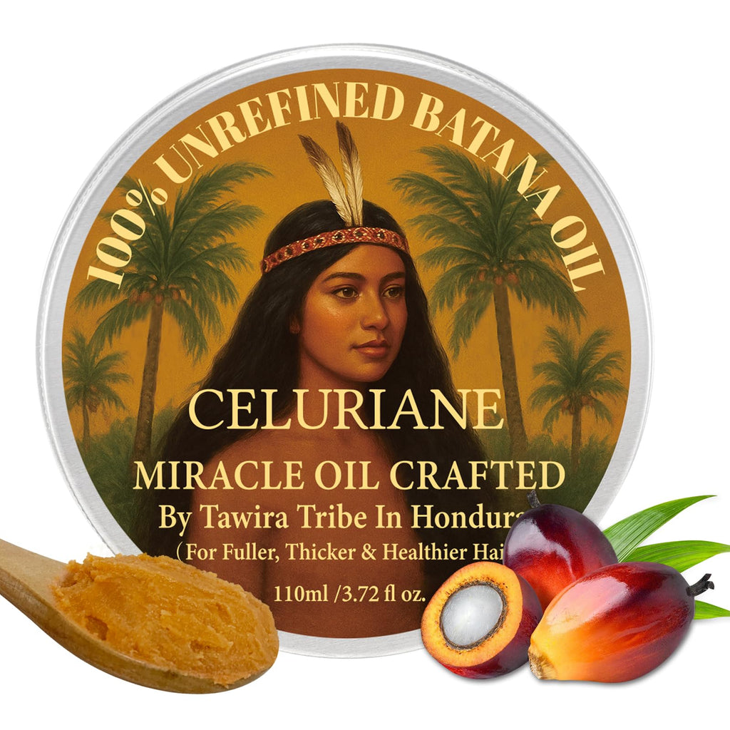 Celuriane 100% Raw Batana Oil for Hair Growth from Honduras — Natural Batana Oil for Fuller, Thicker Hair, 3.72 Fl Oz