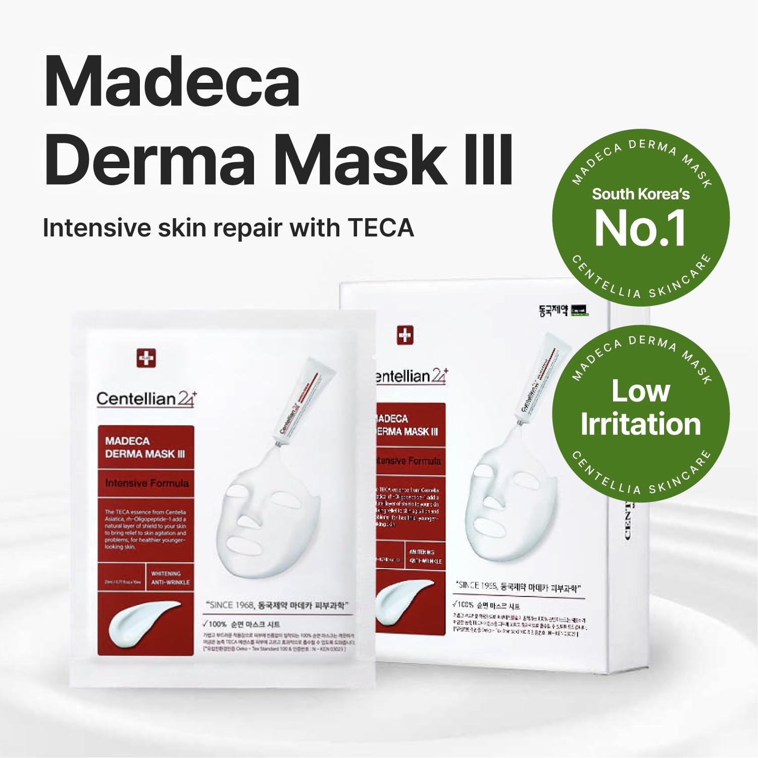 CENTELLIAN 24 Madeca Cream Time Reverse 50ml + Madeca Derma Mask 3(Intensive) 10pc – Hydration, Firming & Wrinkle Care Set