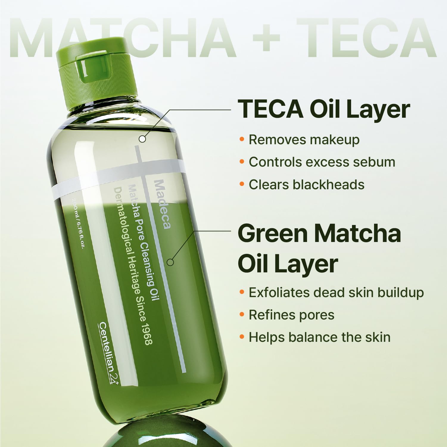 CENTELLIAN 24 Madeca Matcha Cleansing Oil – Two-Tone TECA & Jeju Matcha Deep Cleanse (6.76 fl oz)