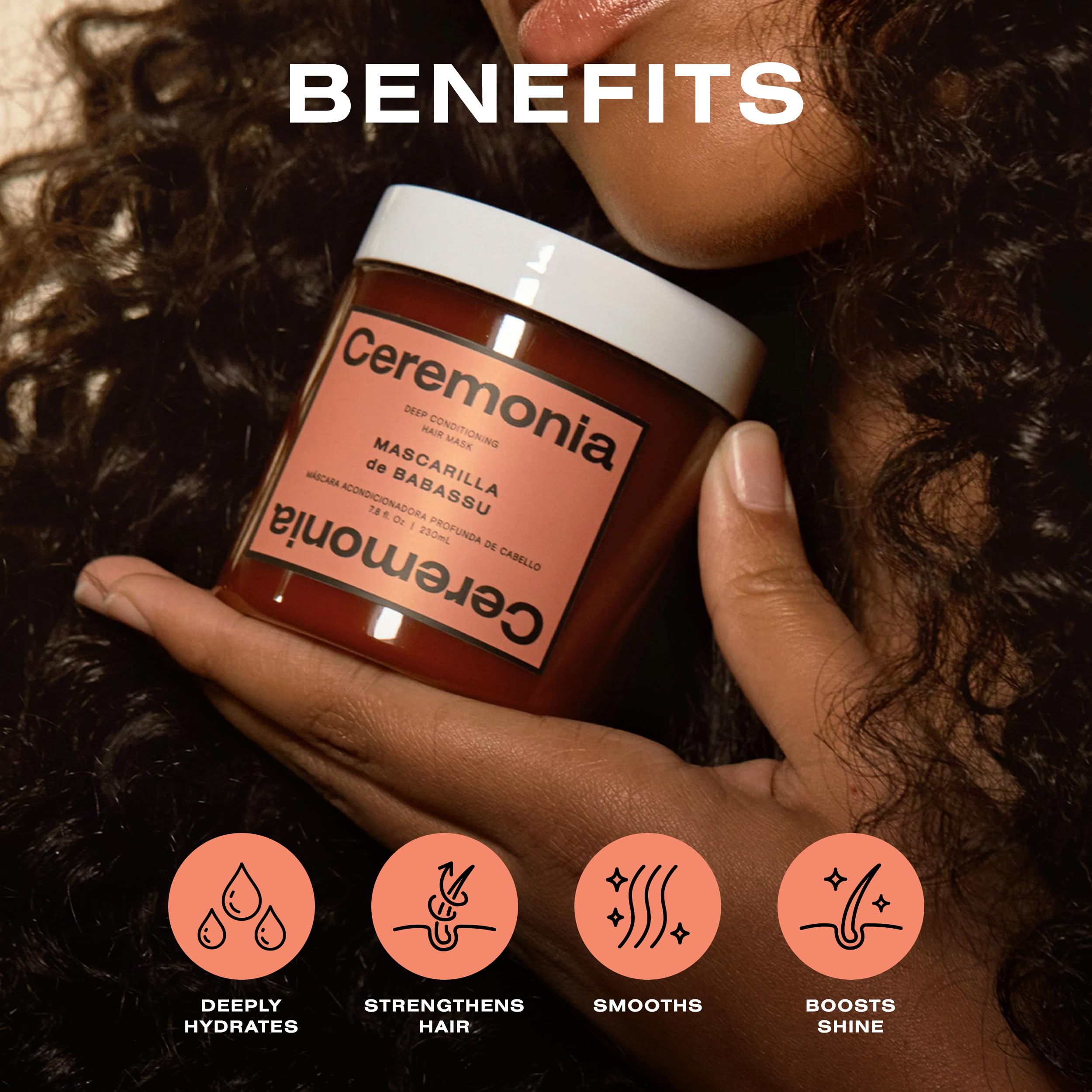 Ceremonia Deep Conditioning Hair Mask with Babassu Oil & Cupuaçu Butter – 7.8 oz | 230 mL