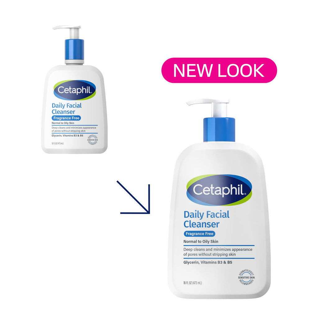 Cetaphil Daily Facial Cleanser – Fragrance-Free, Hypoallergenic Cleanser for Sensitive Skin (16 oz) | Gentle Foaming
