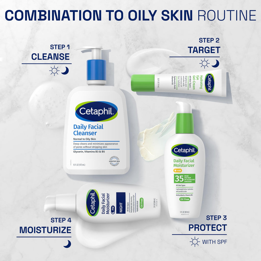 Cetaphil Night Moisturizer with Hyaluronic Acid | Lightweight, Non-Greasy Hydration (3 oz)