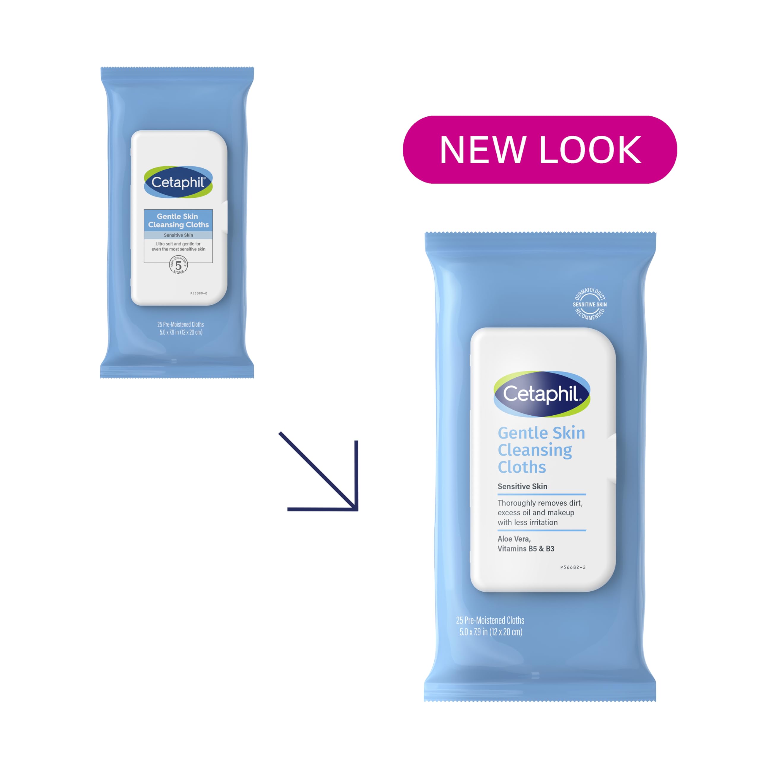 Cetaphil Gentle Skin Cleansing Cloths – 3 Pack (75 Wipes), Fragrance-Free for Sensitive Skin | Flip Top Closure