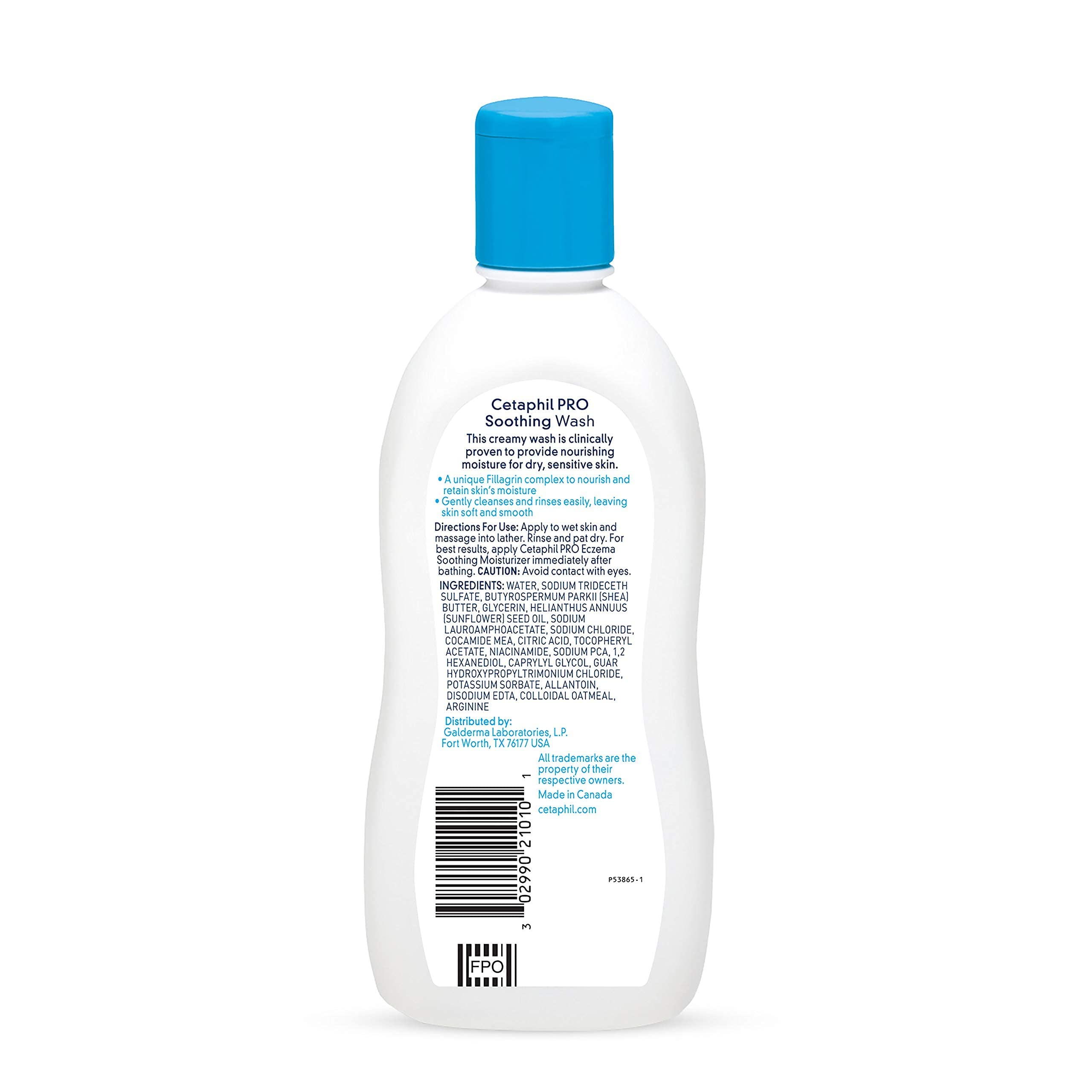 Cetaphil RESTORADERM Soothing Wash 3-Pack – Fragrance-Free, Hypoallergenic