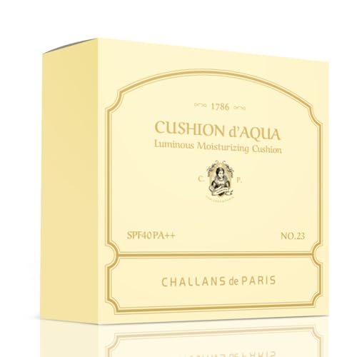 [CHALLANS de PARIS] Aqua EX Cushion – Dewy Glow Foundation, Hydration & Buildable Coverage, Lightweight Cream Texture, 23 Natural Beige
