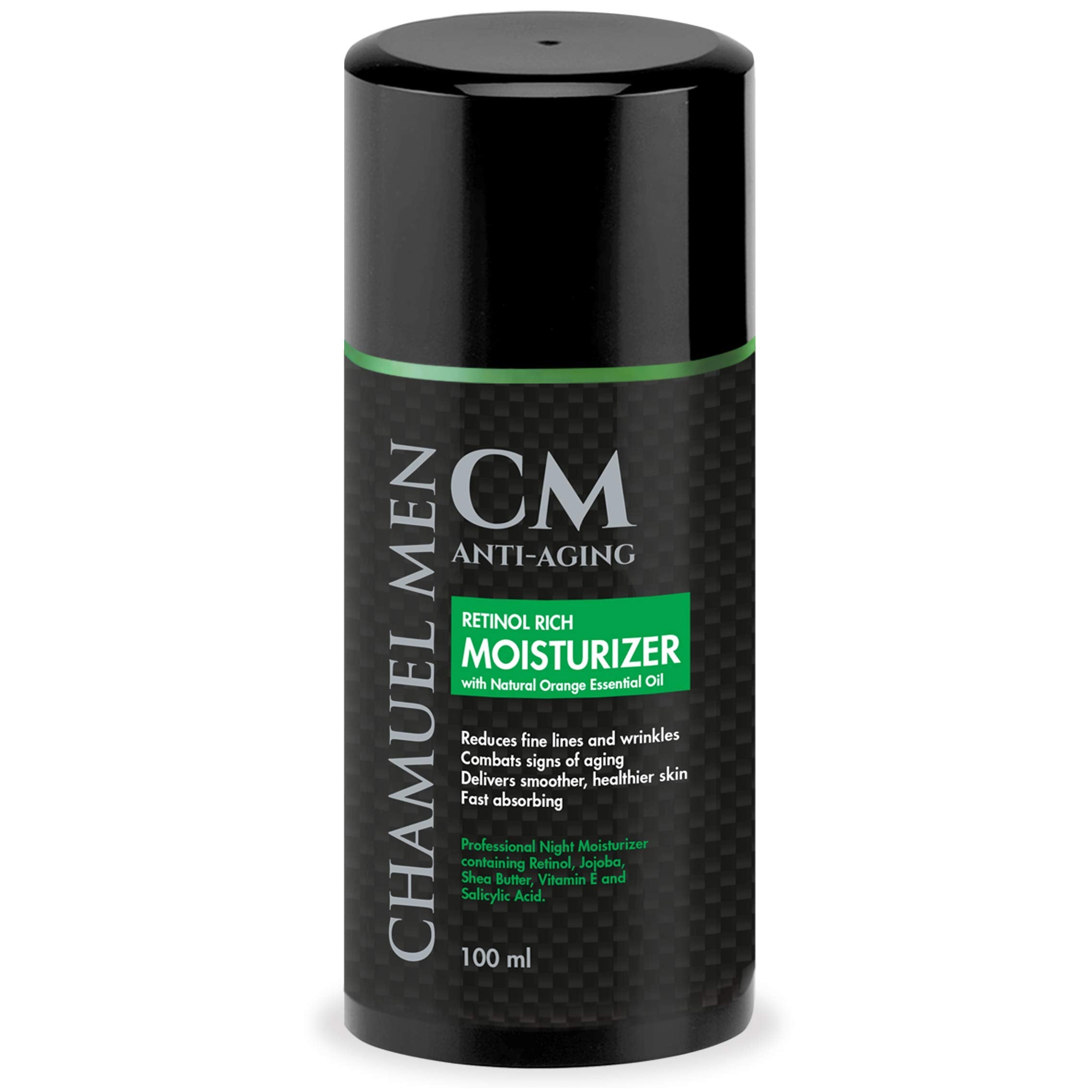 CHAMUEL MEN Daily Face Cream with 2.5% Retinol – Overnight Anti-Aging Moisturizer for Men