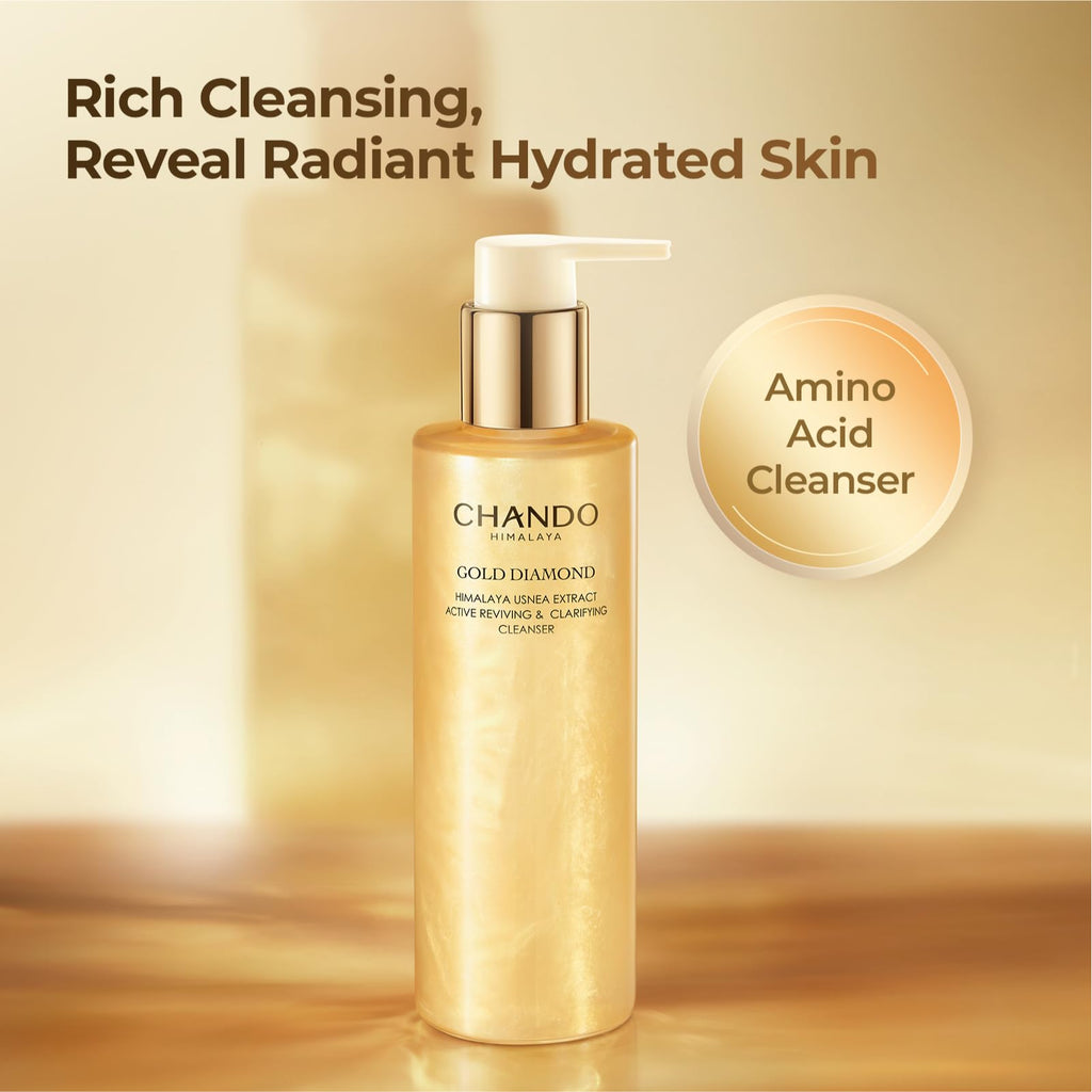 CHANDO HIMALAYA Gold Diamond Facial Cleanser – Reviving Daily Cleanser with Amino Acids for Hydration
