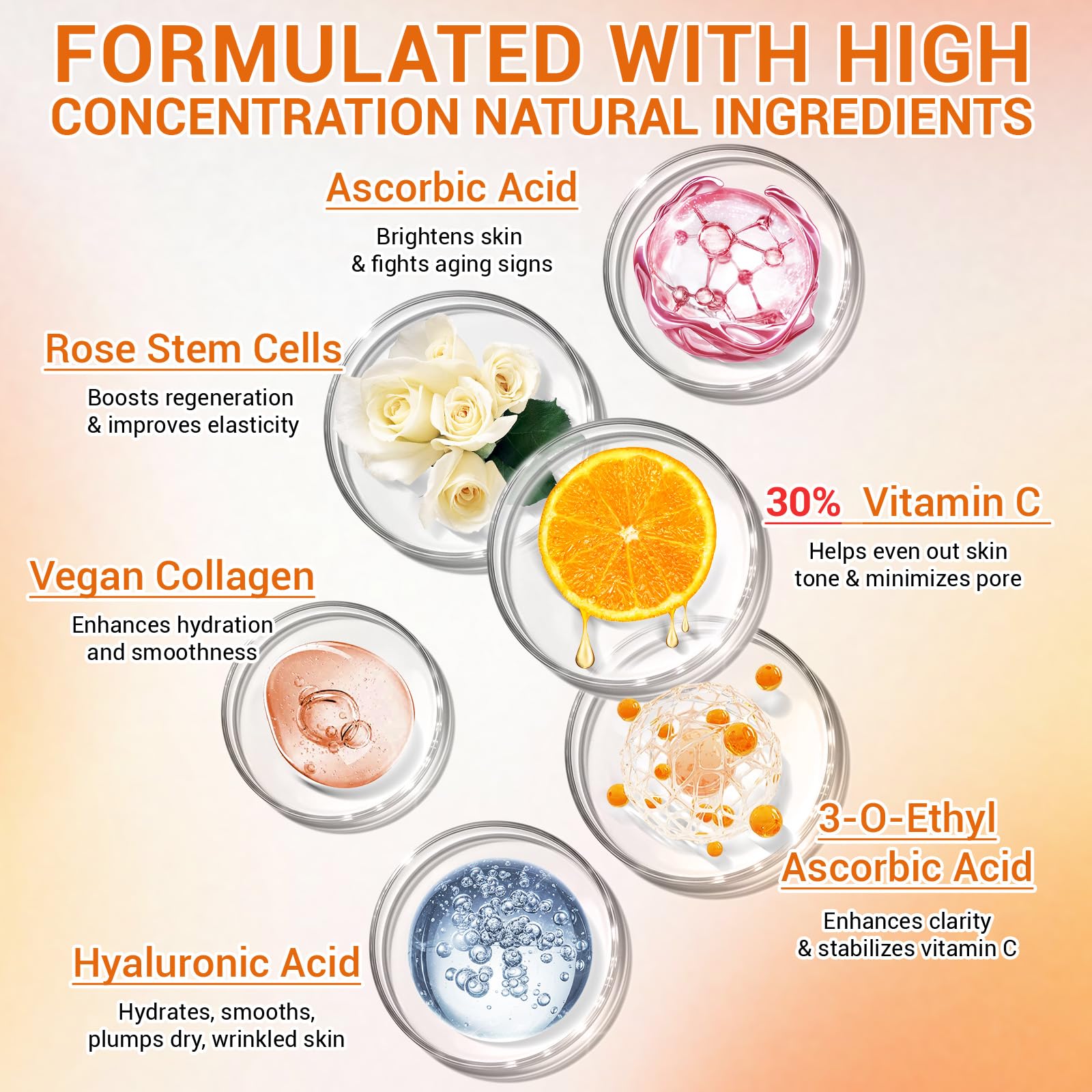 CHANGARLOAD 30% Vitamin C Serum with Hyaluronic Acid & Rose Stem Cells – Brighten, Smooth, and Support Radiant Skin