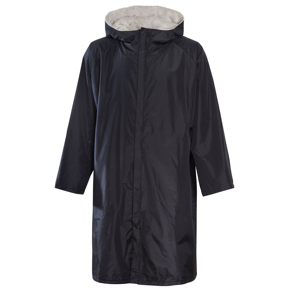 Heatwave Thermalwear Changing Robe Kids Unisex Hooded Coat Black Grey Windproof Warm Brushed Winter Base Layer