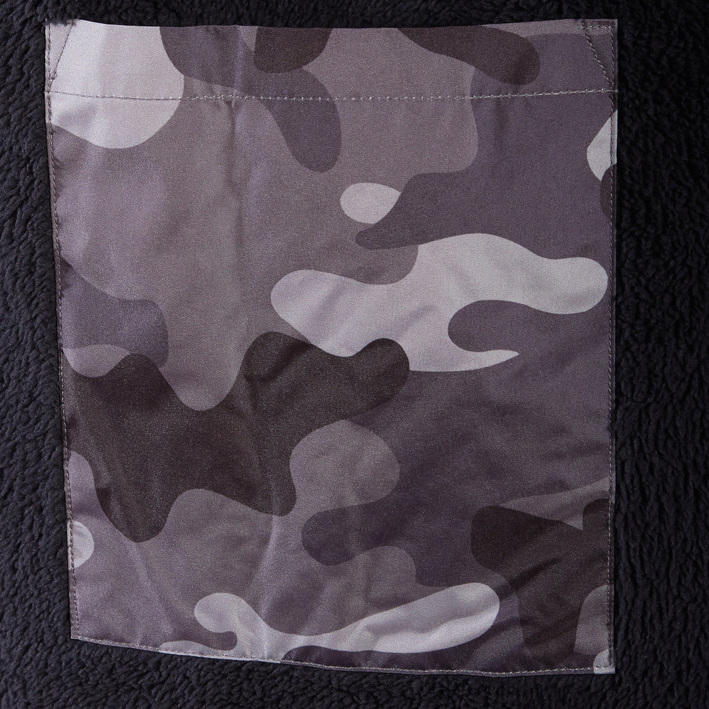 Heatwave Thermalwear Changing Robe Kids Unisex Hooded Coat Camouflage Black Windproof