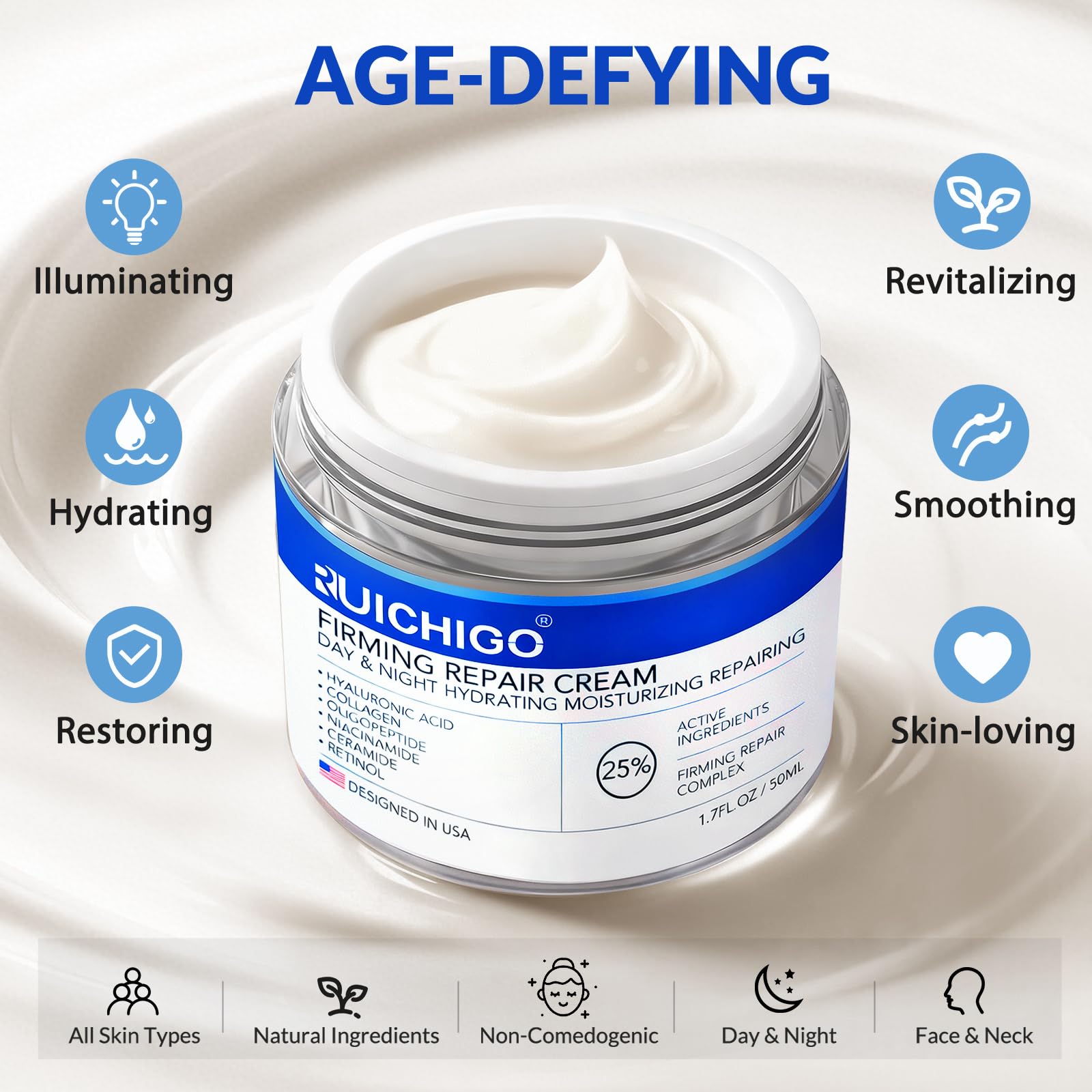 CHAOGOHUI Face & Neck Firming Cream – Ceramide Moisturizer with Retinol