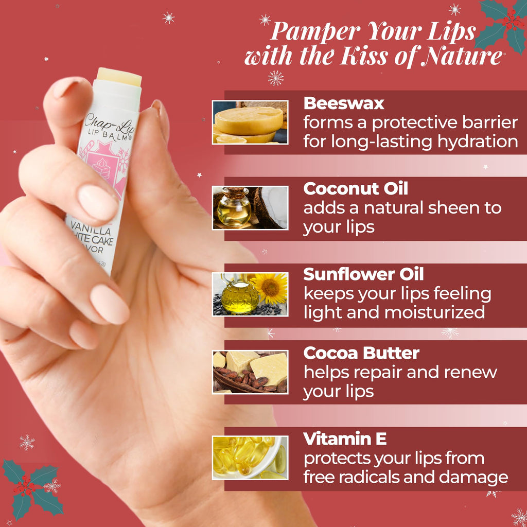 Chap-Lip Lip Balm 100% Natural Lip Care Set – 24 Count, 2 Pack – Petroleum-Free with Cocoa Butter