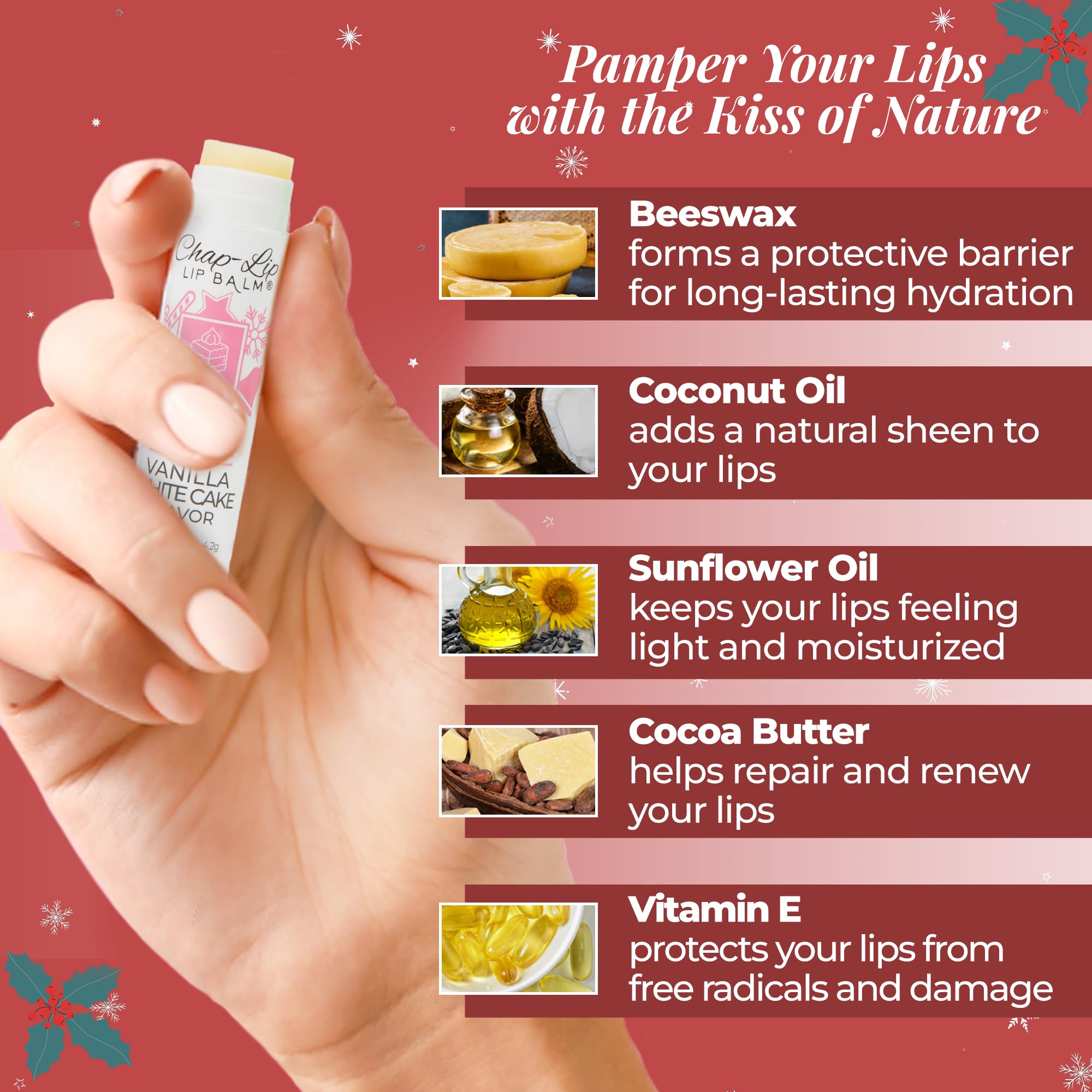 Chap-Lip Lip Balm 100% Natural Lip Care Set – 24 Count, 2 Pack – Petroleum-Free with Cocoa Butter