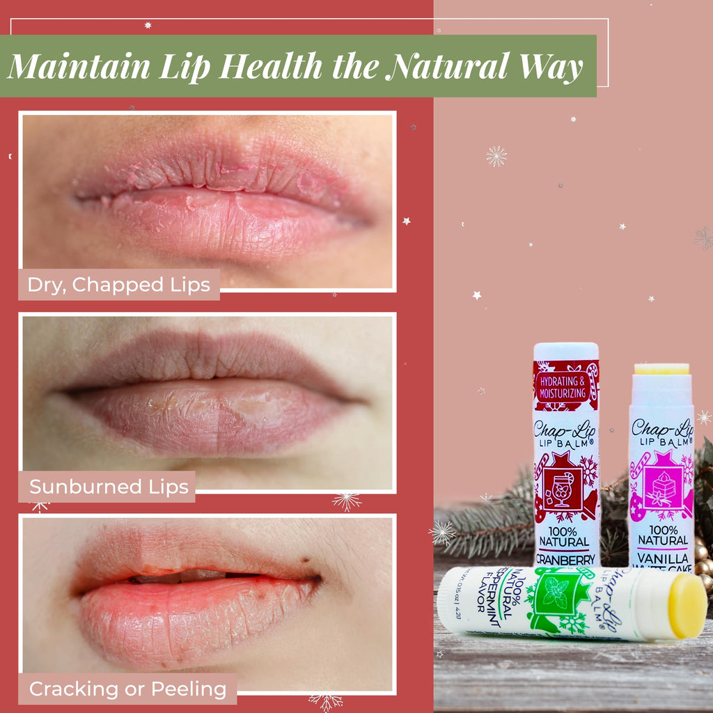 Chap-Lip Lip Balm 100% Natural Lip Care Set – 24 Count, 2 Pack – Petroleum-Free with Cocoa Butter