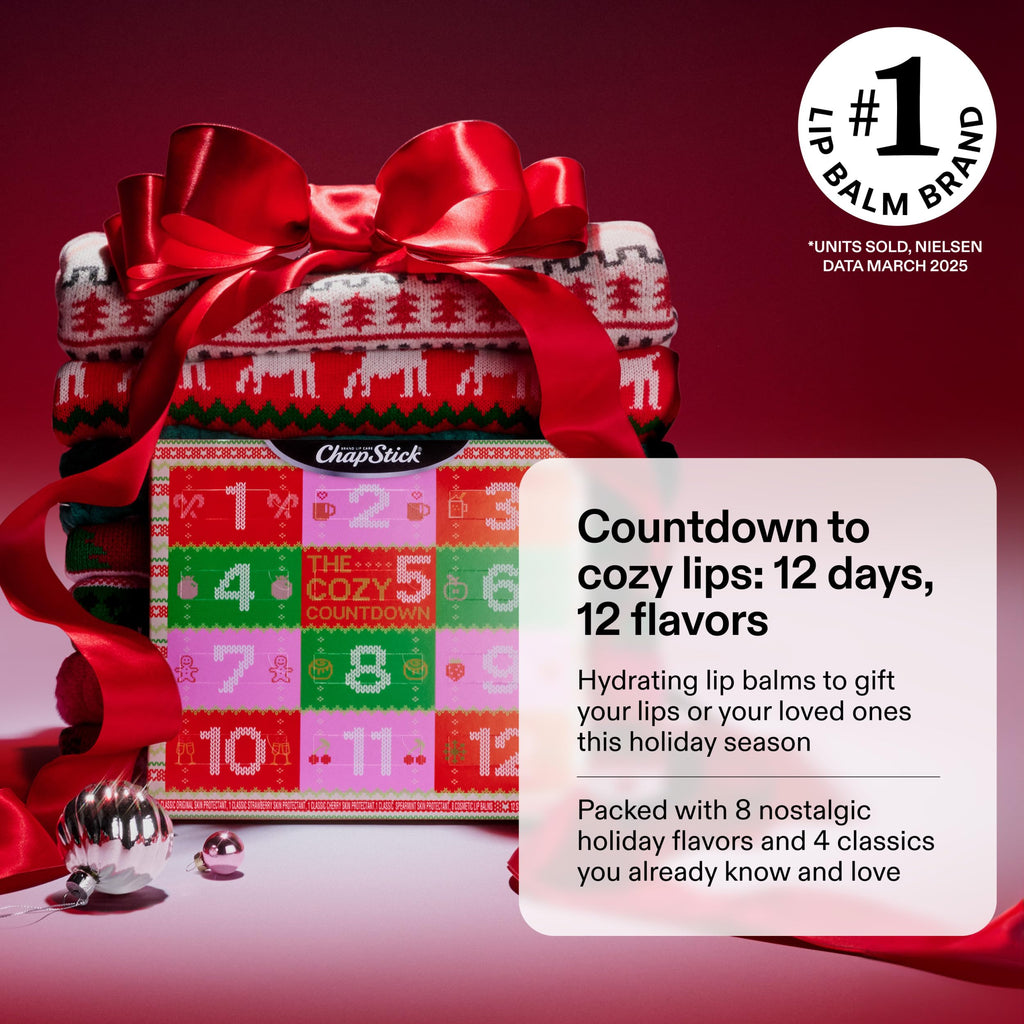 ChapStick Advent Calendar 2025 – 12 Days of Holiday Lip Balms Gift Set (0.15 oz each)