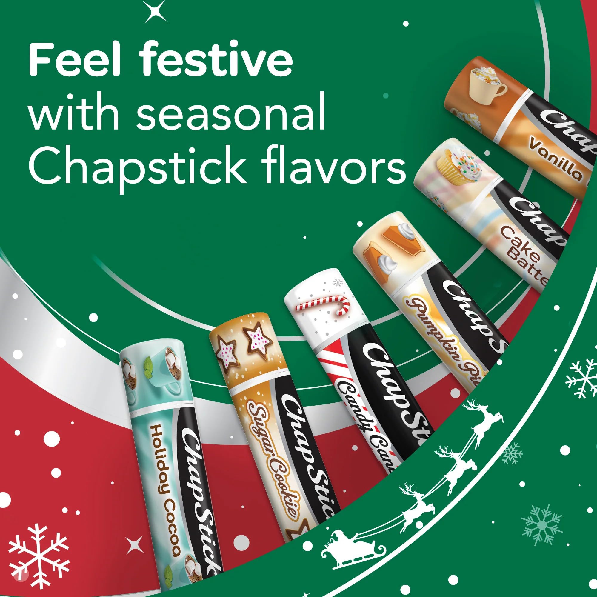 ChapStick Candy Cane Lip Balm Bulk — 36-Count (12 Packs of 3) | Fresh Mint Lip Moisturizer