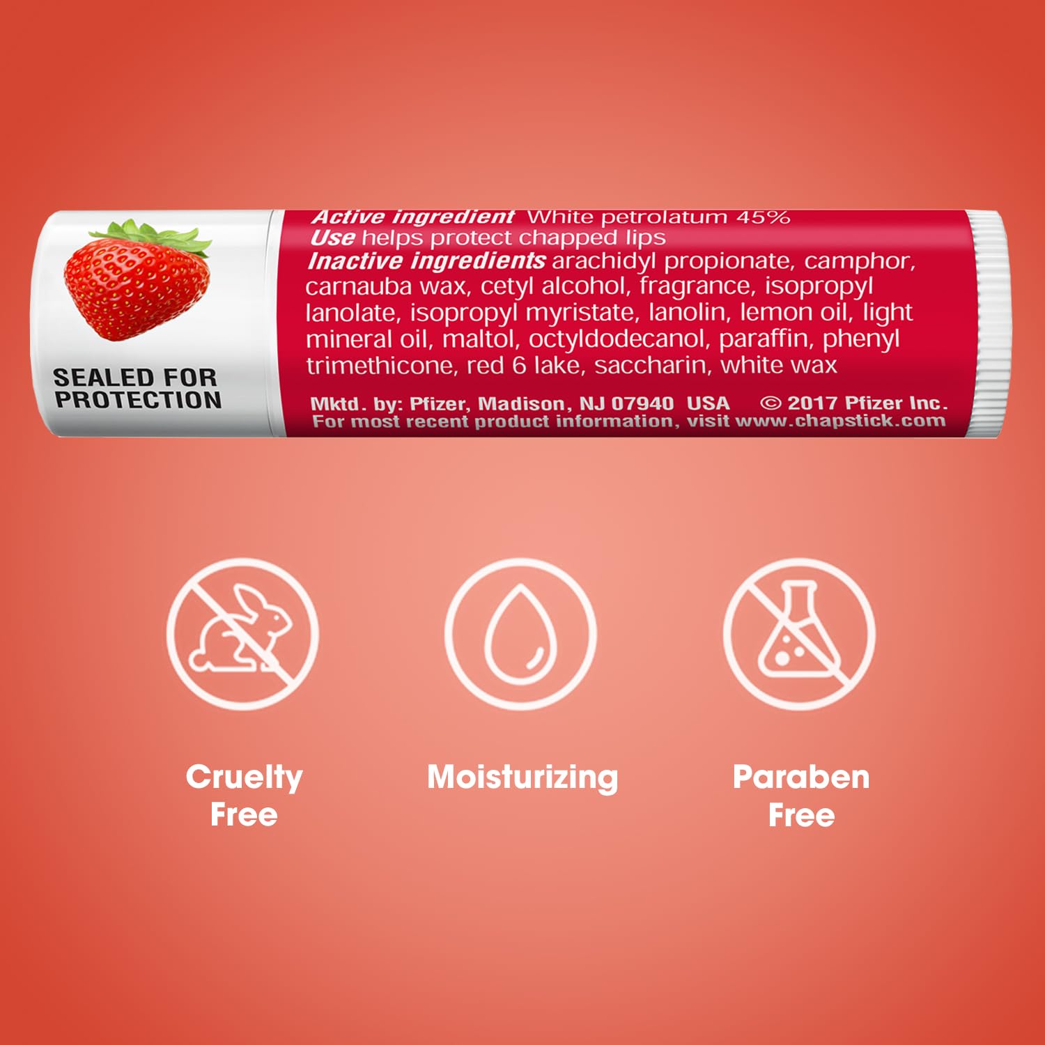 ChapStick Bulk Classic Strawberry Lip Balm – 24 Tubes, 0.15 oz Each | Tinted Moisturizer