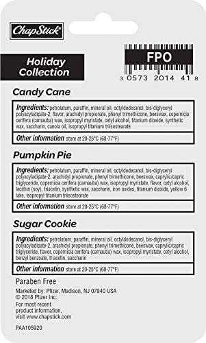 ChapStick Holiday Limited Edition Lip Balm Set – Candy Cane, Pumpkin Pie & Sugar Cookie (6 Sticks)