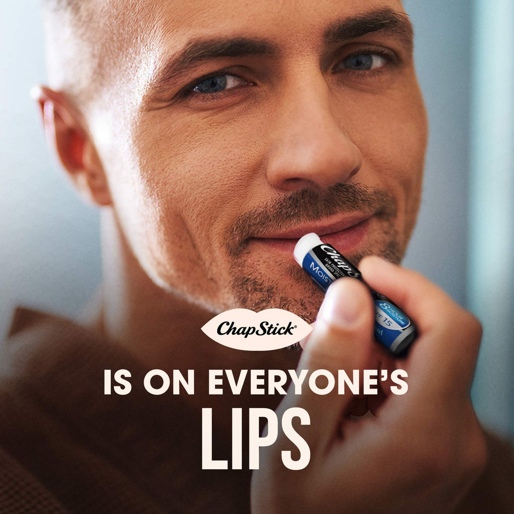 ChapStick Dry Lips & Cold Sore Relief Bundle – Medicated Classic ChapStick 3-Pack + SPF 15 Original Moisturizer Lip Balm (4-Piece Set)