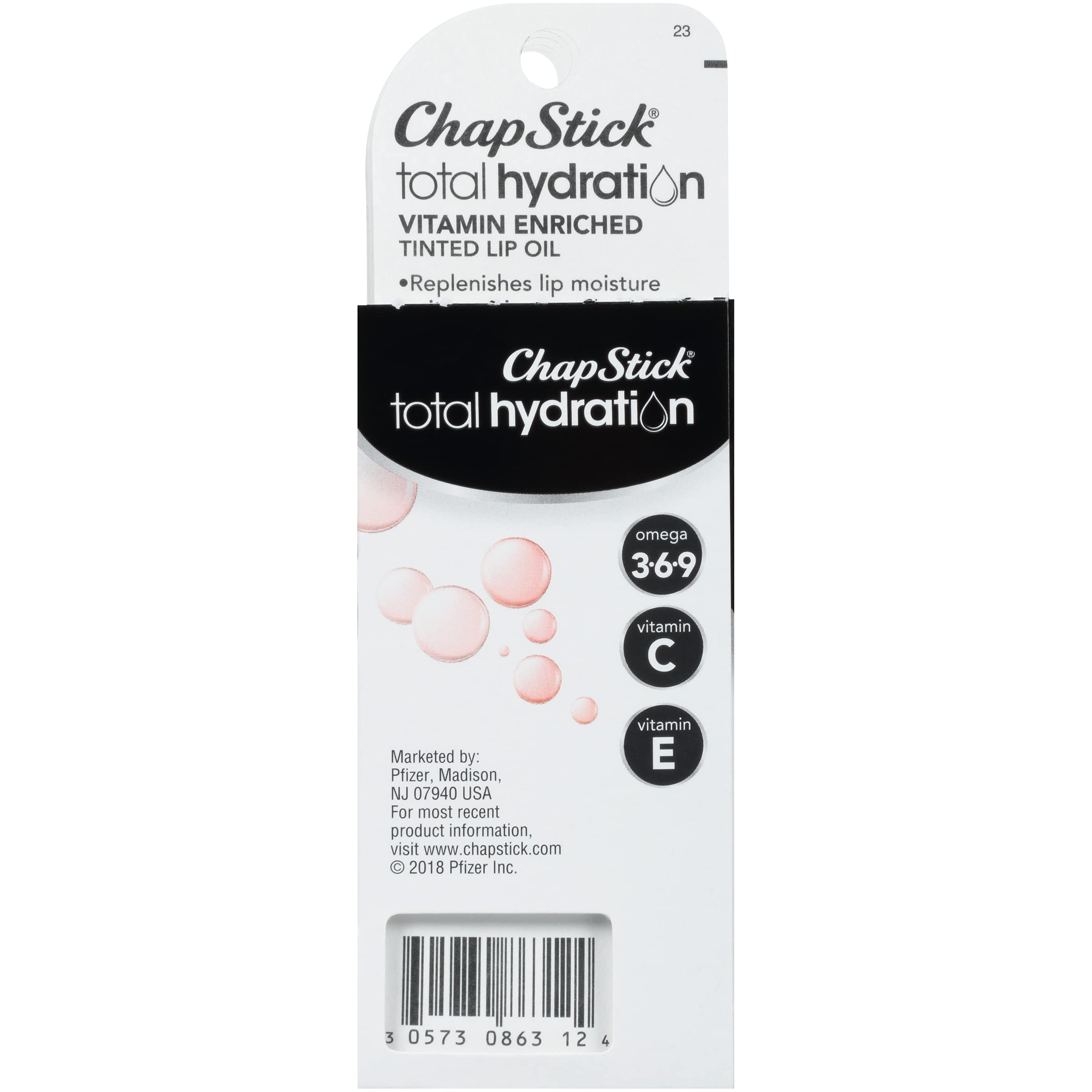 ChapStick Total Hydration Vitamin Enriched Tinted Lip Oil – Subtle Pink (0.24 oz)