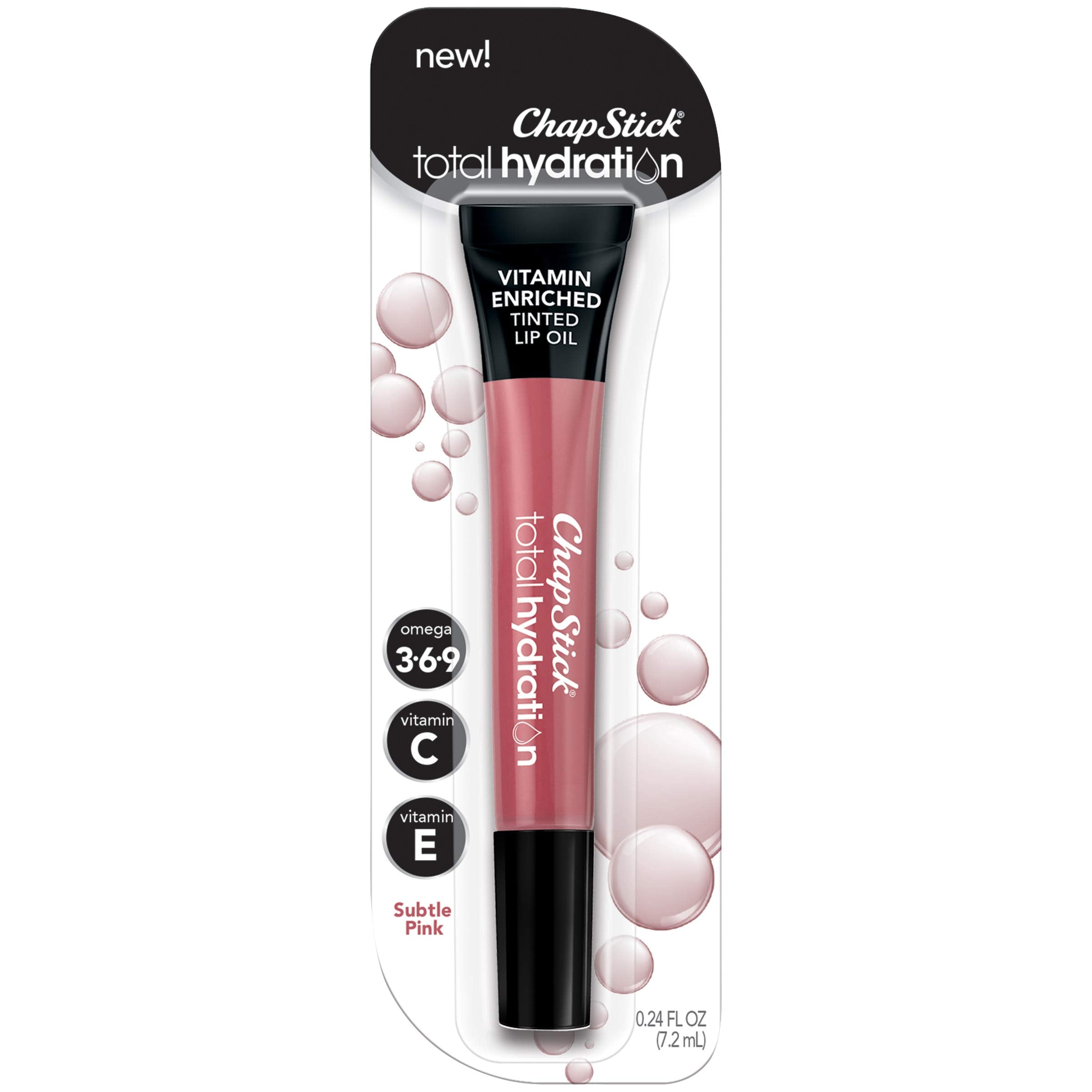 ChapStick Total Hydration Vitamin Enriched Tinted Lip Oil – Subtle Pink (0.24 oz)