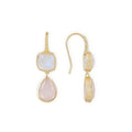 Charis Double Gemstone Earrings Moonstone & Rose Quartz