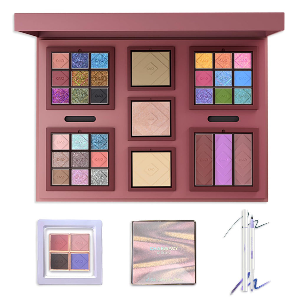 CHARMACY Chameleon All-in-One Palette – 33 Magnetic Mulrichrome Shades for Eyes, Cheeks, and Contours