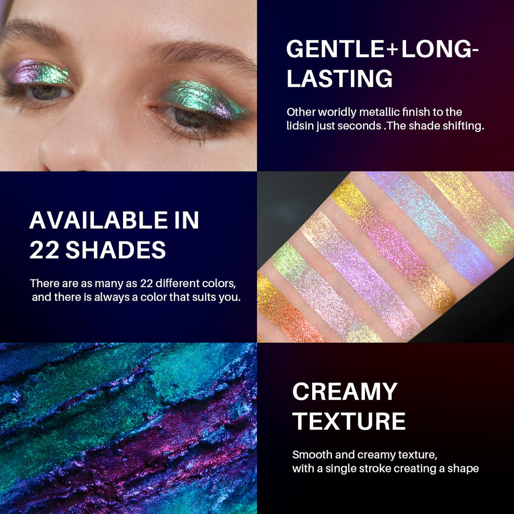 CHARMACY Liquid Duochrome Eyeshadow – Multi-Dimensional Glitter, Quick-Dry, 1.6g (#20)