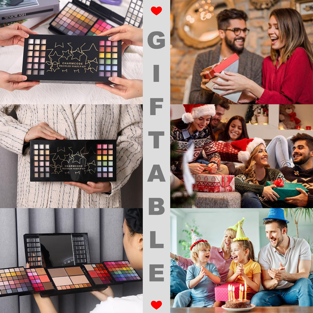 CHARMCODE Full Makeup Kit – All-in-One Cosmetic Set for Women (84 Eyeshadows, 36 Lip Colors)