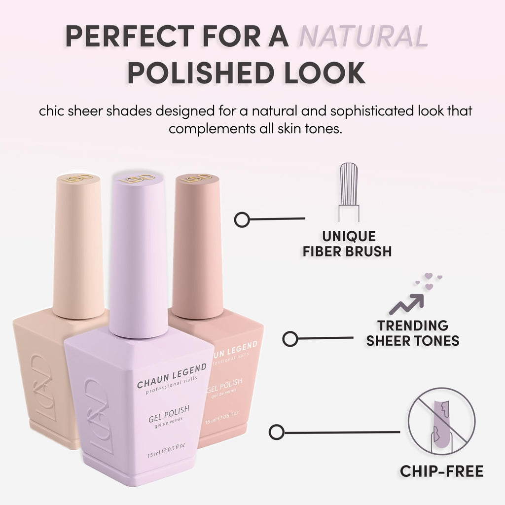 Chaun Legend Gel Nail Polish 0.5 oz – SHEER TONES LG5098 | Salon-Quality Gel at Home