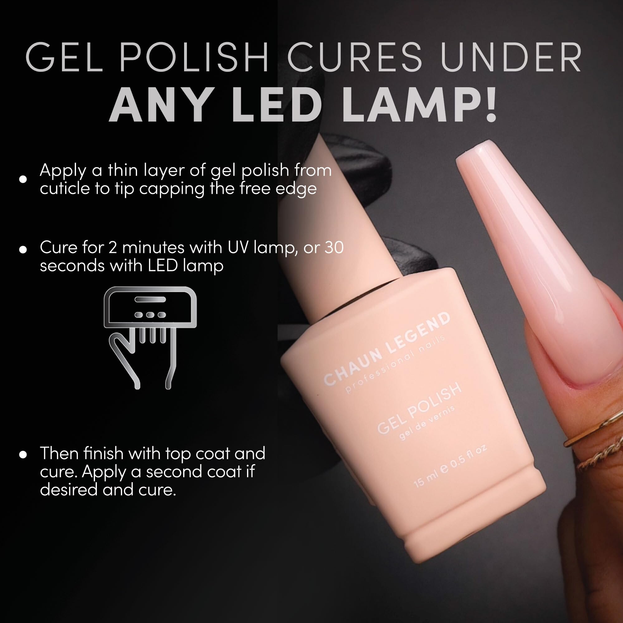 Chaun Legend UV Gel Nail Polish LG5080 Black Diamond – 0.5 oz