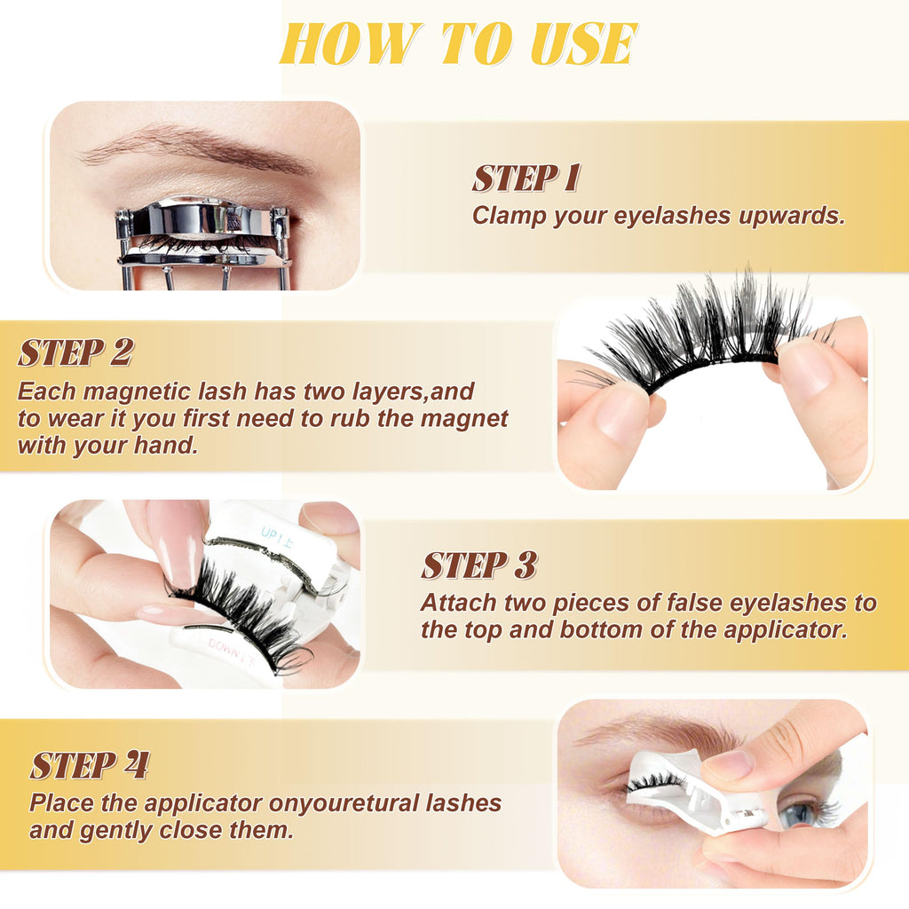 Chensplend Magnetic Eyelashes with Applicator – Feathery, Glue-Free, Easy Wear Kit