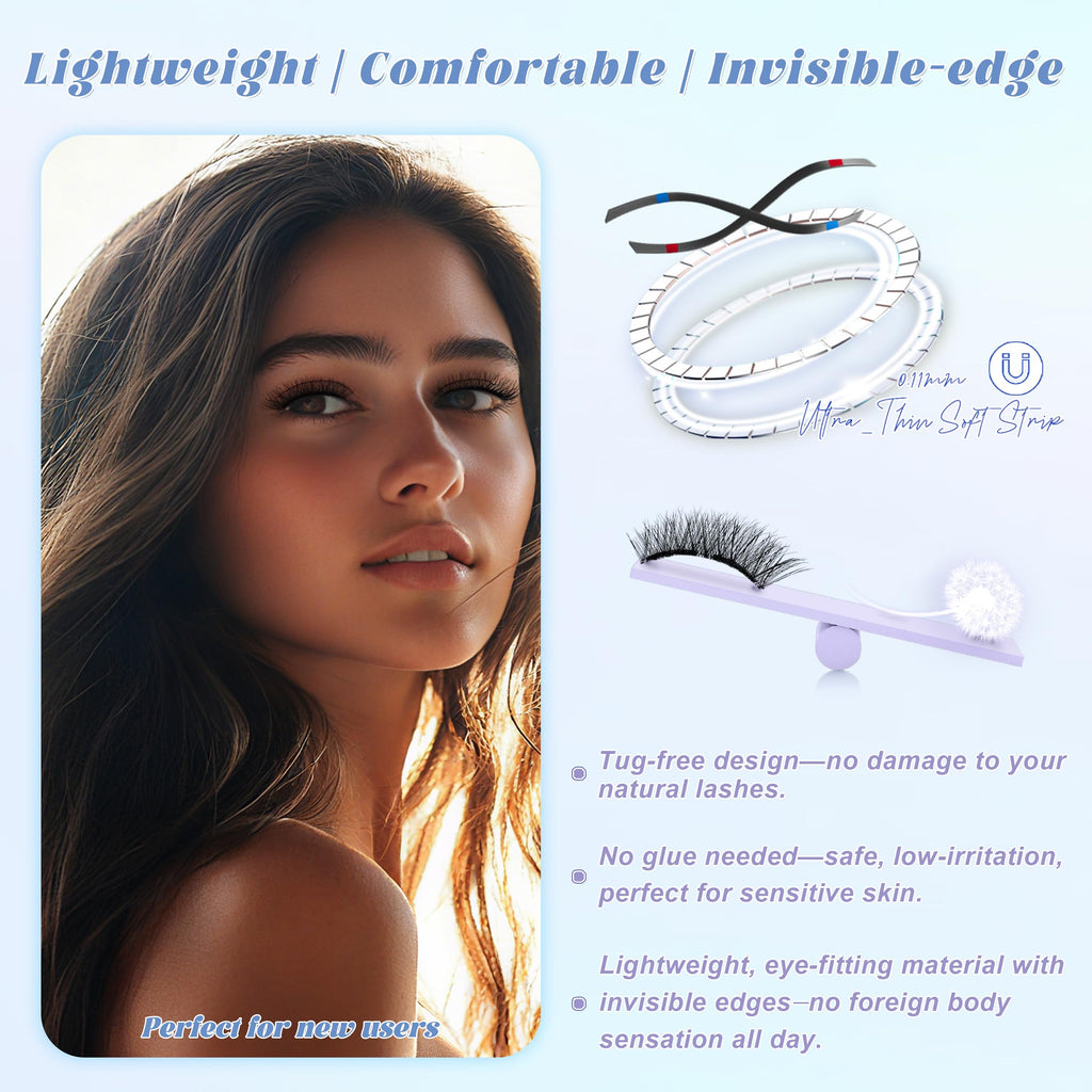 CHENSPLEND Upgrade Magnetic Eyelashes with Applicator – Dynamic Curl, No Glue