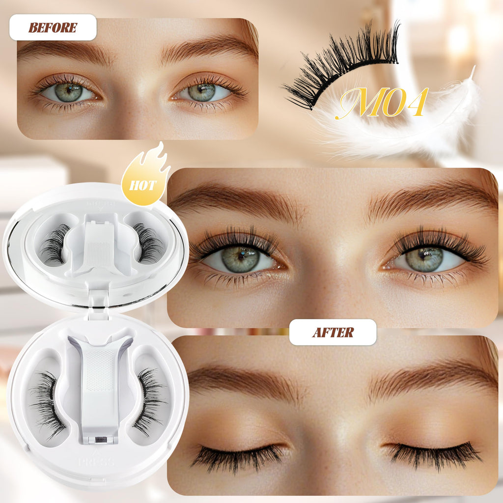 Chensplend Magnetic Eyelashes with Applicator – Feathery, Natural Look, Glue-Free Lashes (M04)