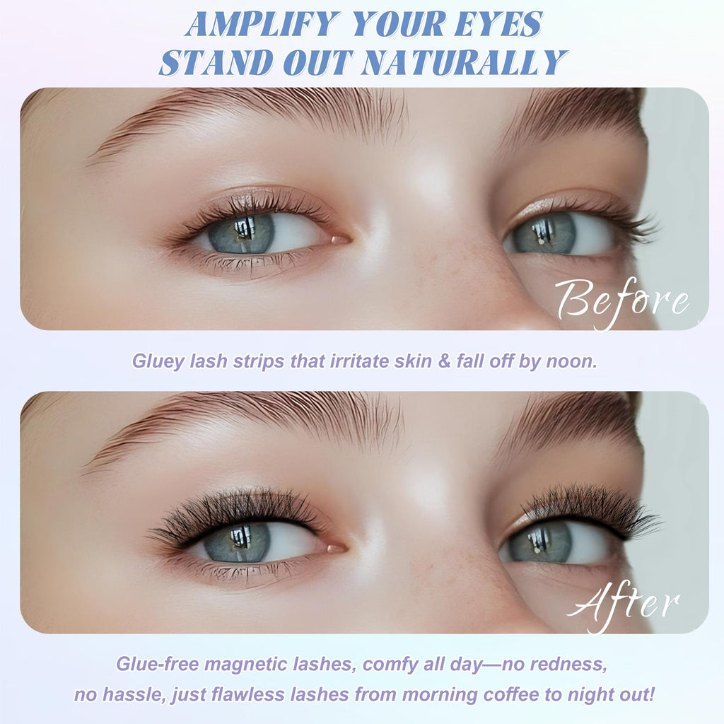 CHENSPLEND Upgrade Magnetic Eyelashes with Applicator – Dynamic Curl, No Glue