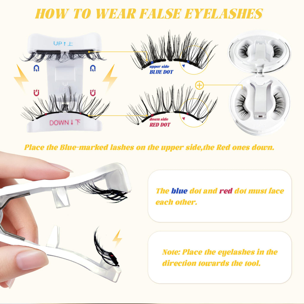 CHENSPLEND Magnetic Eyelashes with Applicator (M03) – Feathery, Reusable Lashes, No Glue Needed