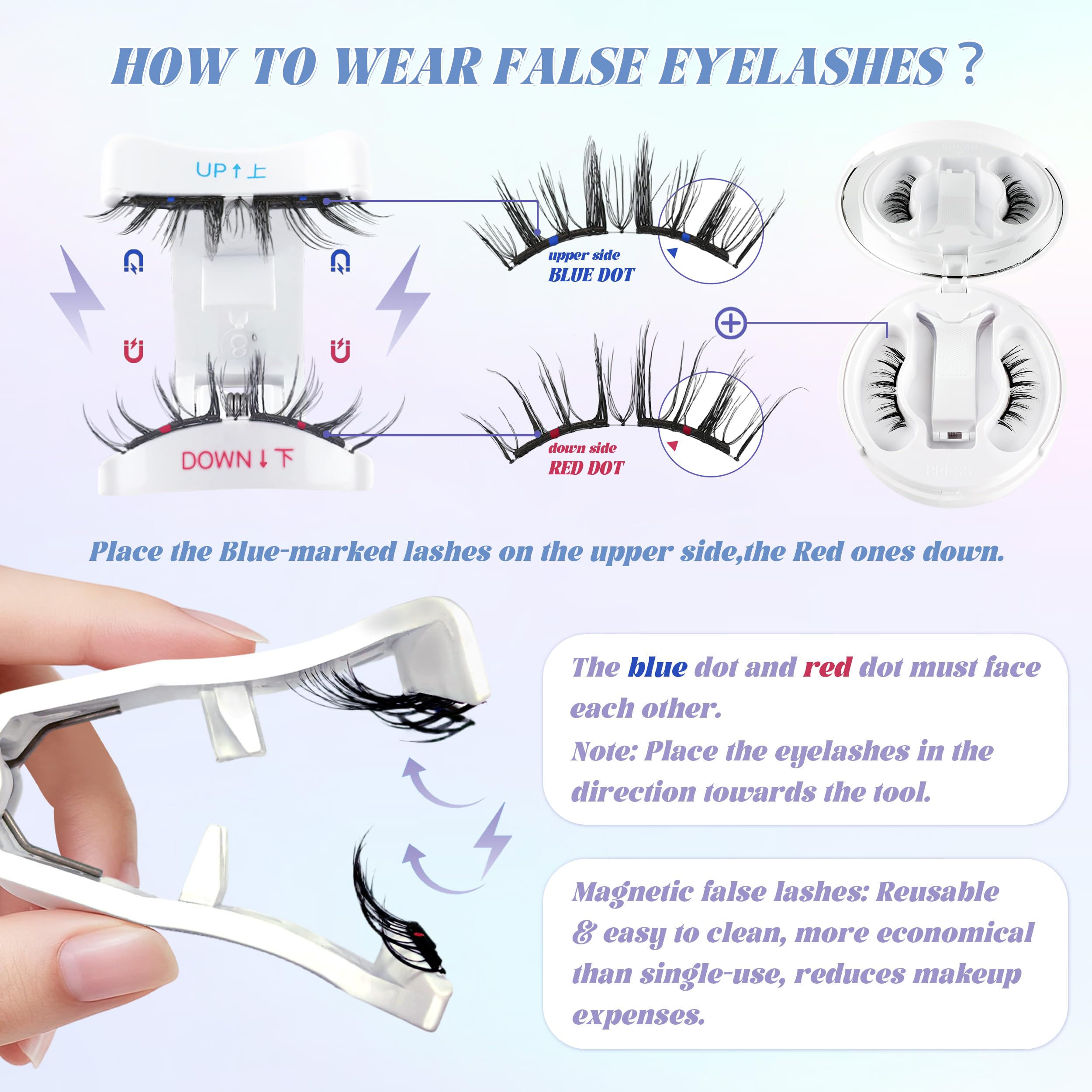 CHENSPLEND Upgrade Magnetic Eyelashes with Applicator – Natural Style, No Glue Needed