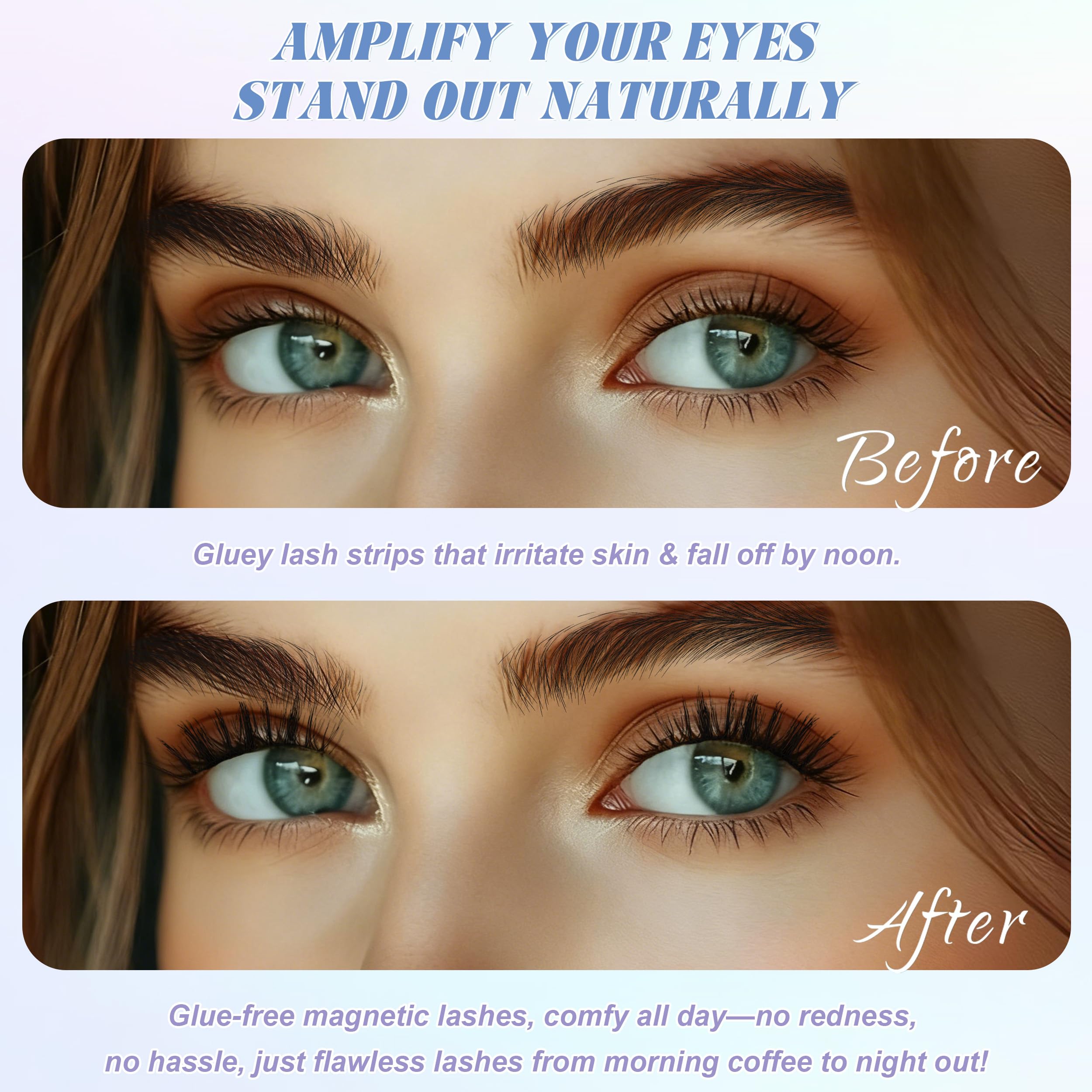 CHENSPLEND Upgrade Magnetic Eyelashes N03 with Applicator — Glue-Free, Easy Apply