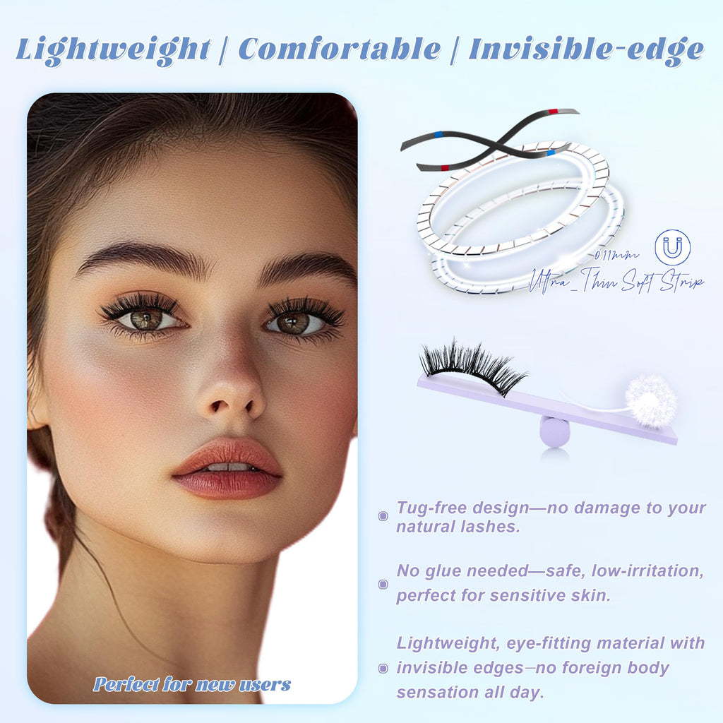 CHENSPLEND Upgrade Magnetic Eyelashes N03 with Applicator — Glue-Free, Easy Apply