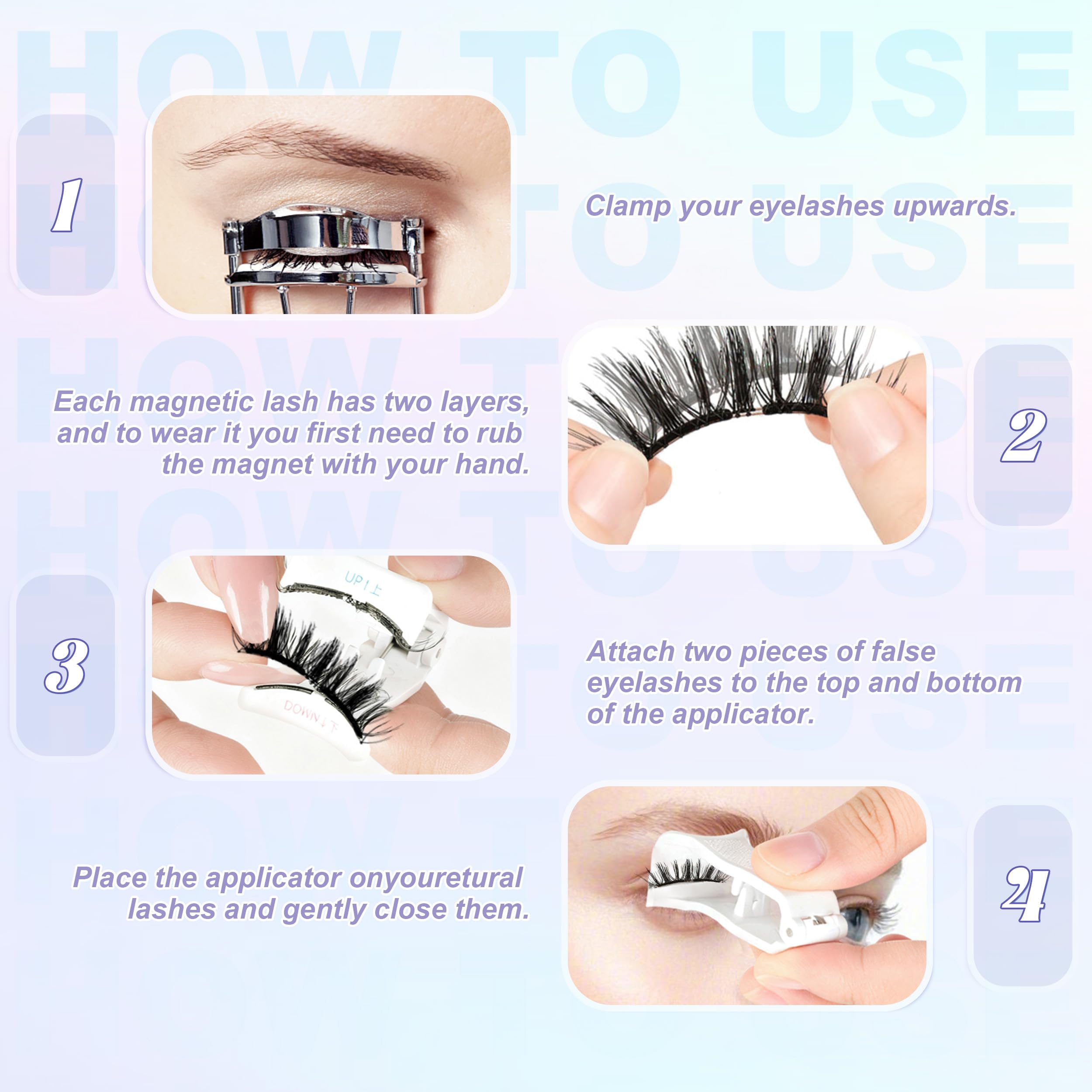 CHENSPLEND Upgrade Magnetic Eyelashes N03 with Applicator — Glue-Free, Easy Apply