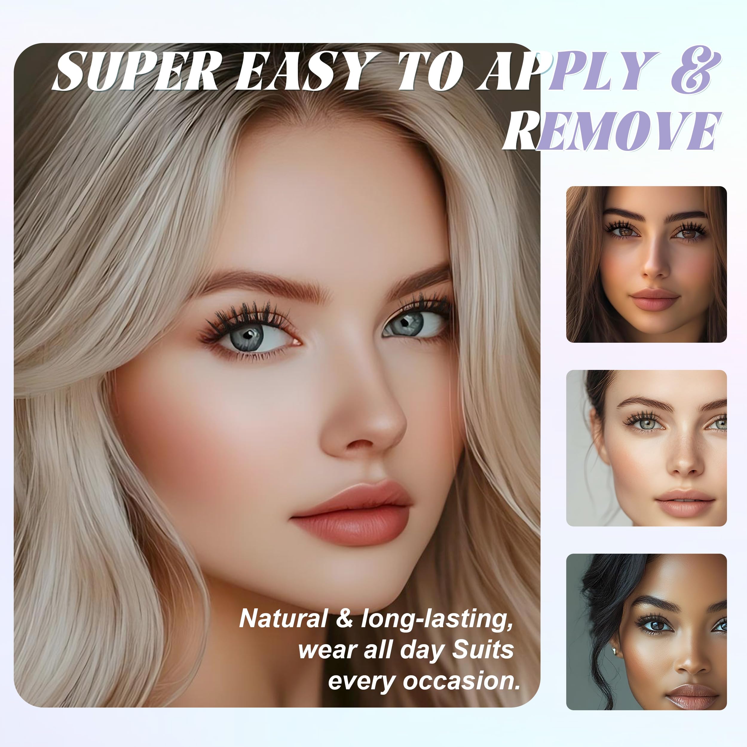 CHENSPLEND Upgrade Magnetic Eyelashes N03 with Applicator — Glue-Free, Easy Apply